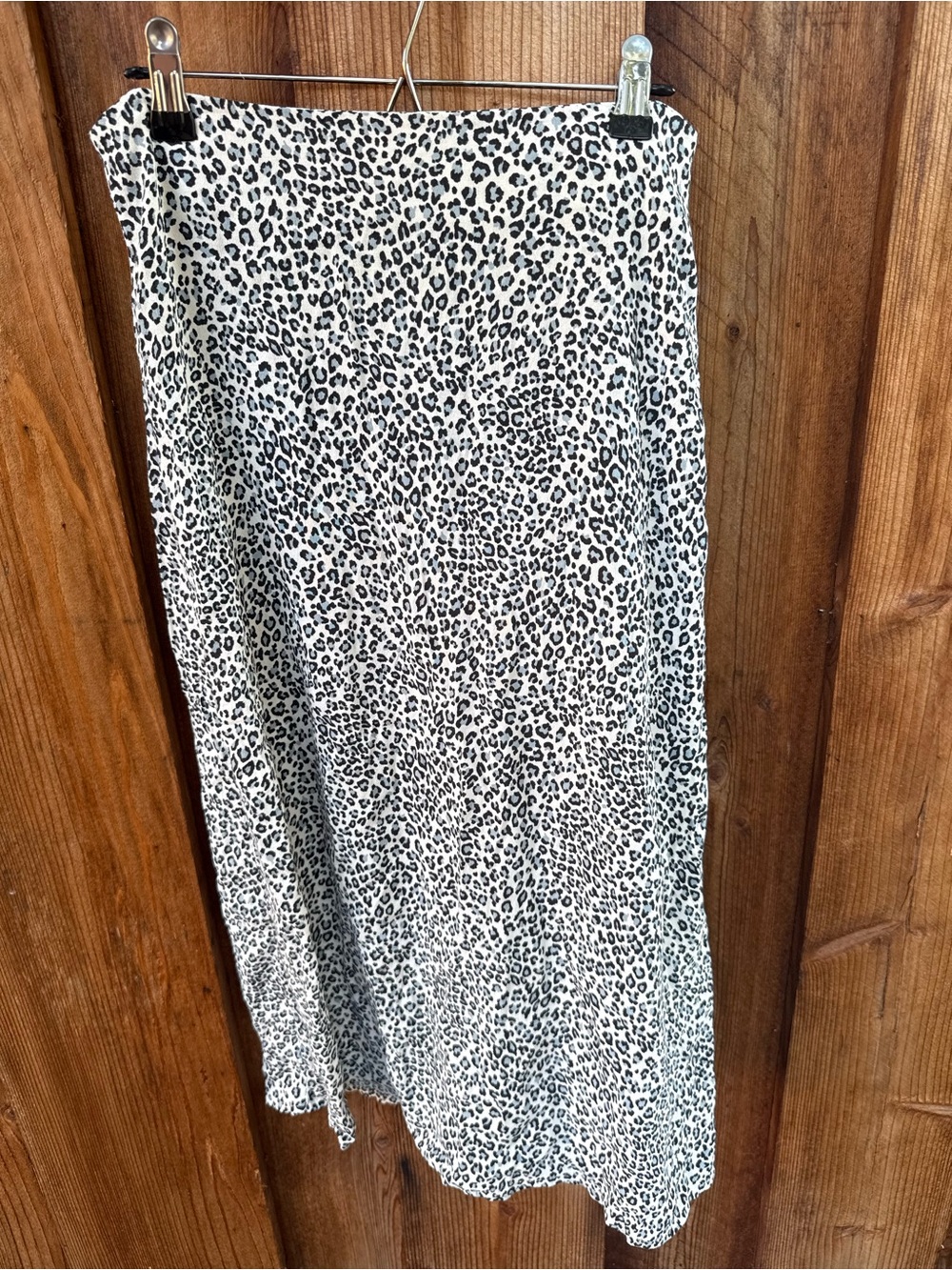 Brandy Melville Black & White Leopard Midi Skirt